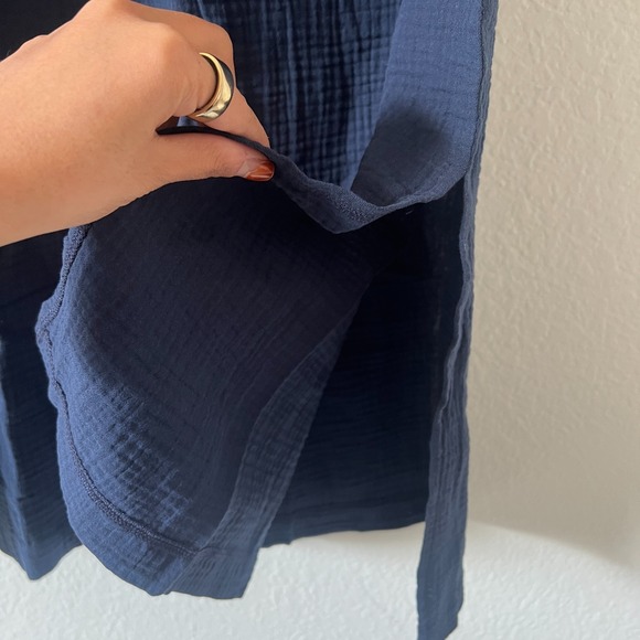 NWT Madewell Sz L Knit Tank Midi Dress Navy Blue Errands Flowy Summer Casual - Picture 8 of 12